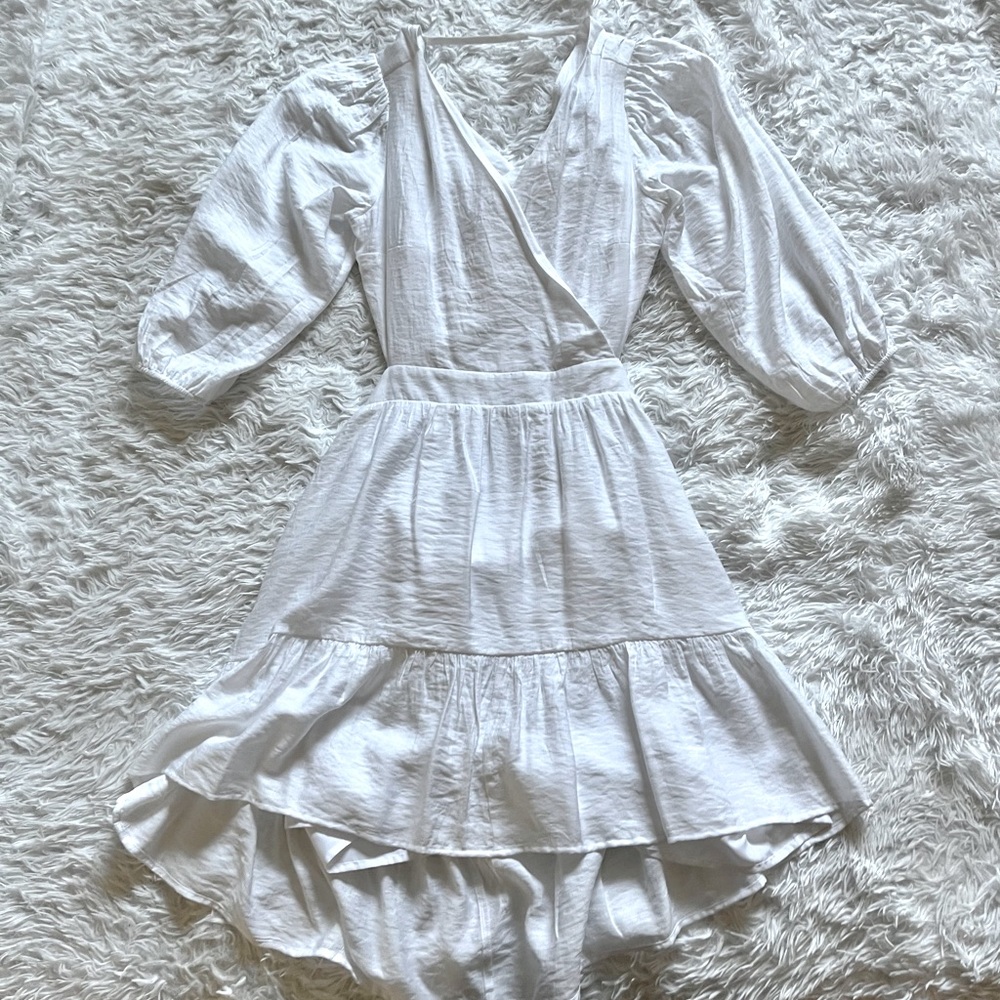 NWOT Express linen cutout tie back mini dress size M